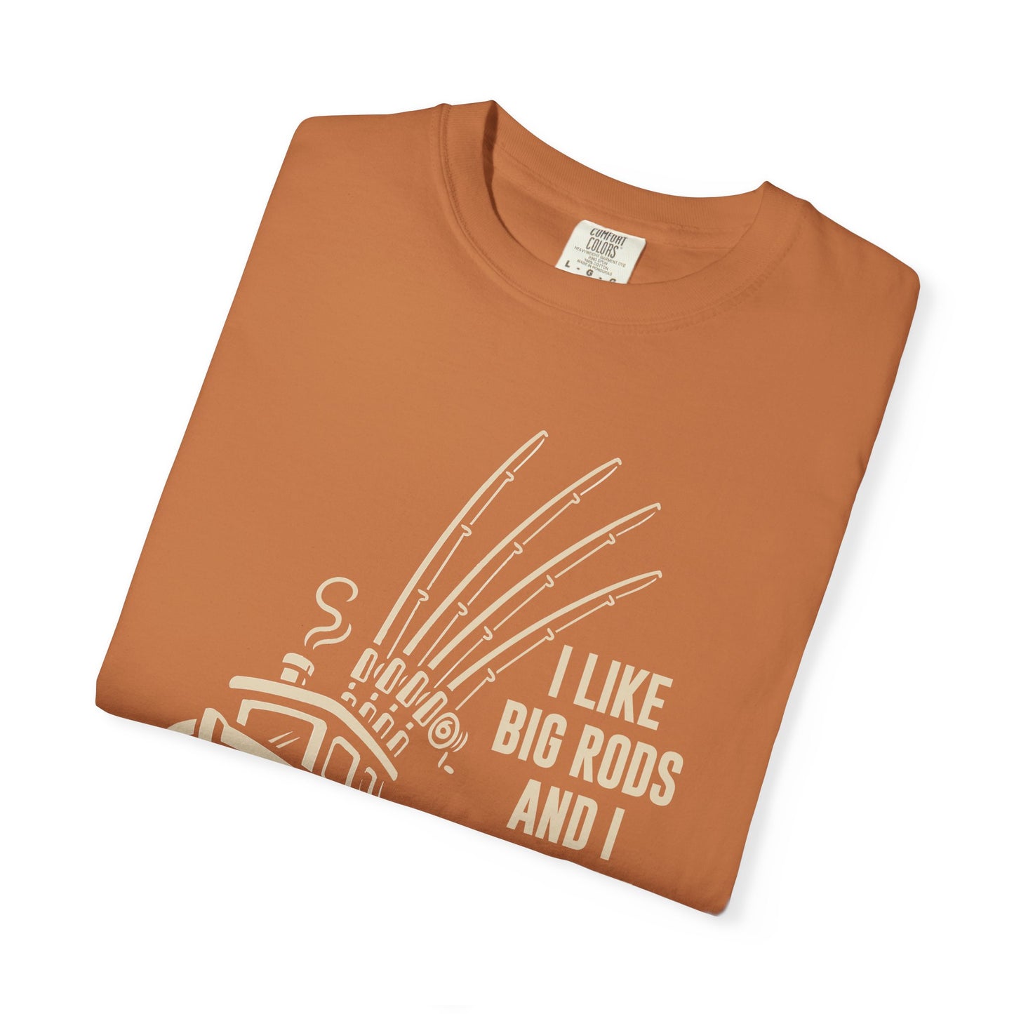 Fishing T-Shirt — "I Like Big Rods and I Cannot Lie" Graphic Tee for Anglers