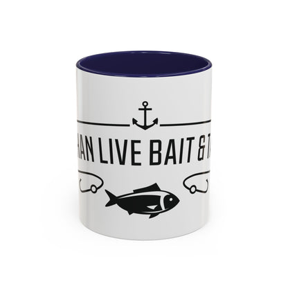 Fishing Coffee Mug — "I'd Rather Be Using Live Bait & Tackle" Accent Mug
