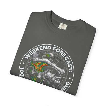 Fishing T-Shirt — "Weekend Forecast: 100% Chance of Fishing" Graphic Tee
