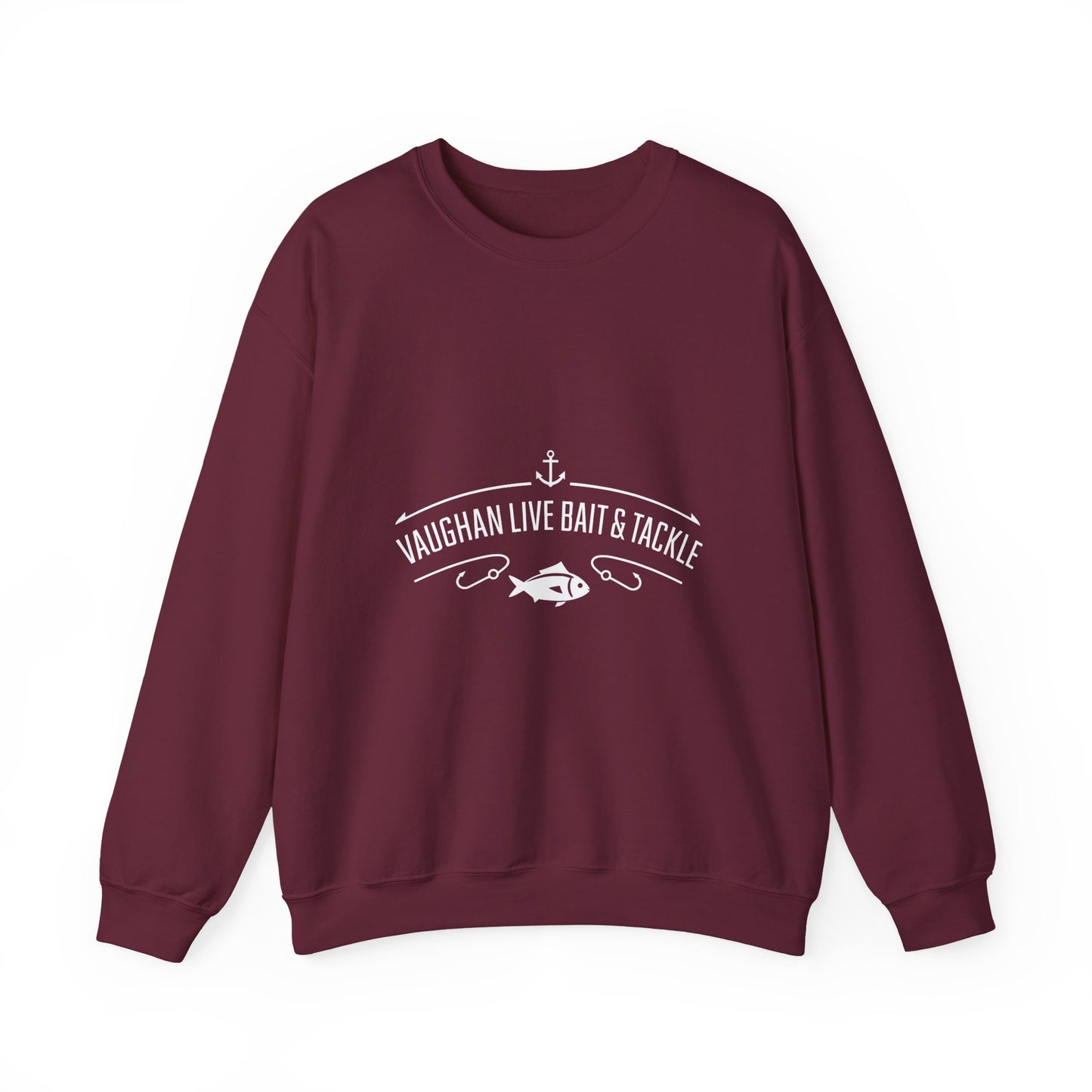 Bait & Tackle Crewneck Sweatshirt — "Vaughan Live Bait & Tackle" Fishing Pullover