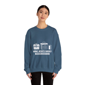 Fishing Crewneck Sweatshirt - "Worms, Weights & Whiskey" Weekend Essentials thumbnail 22