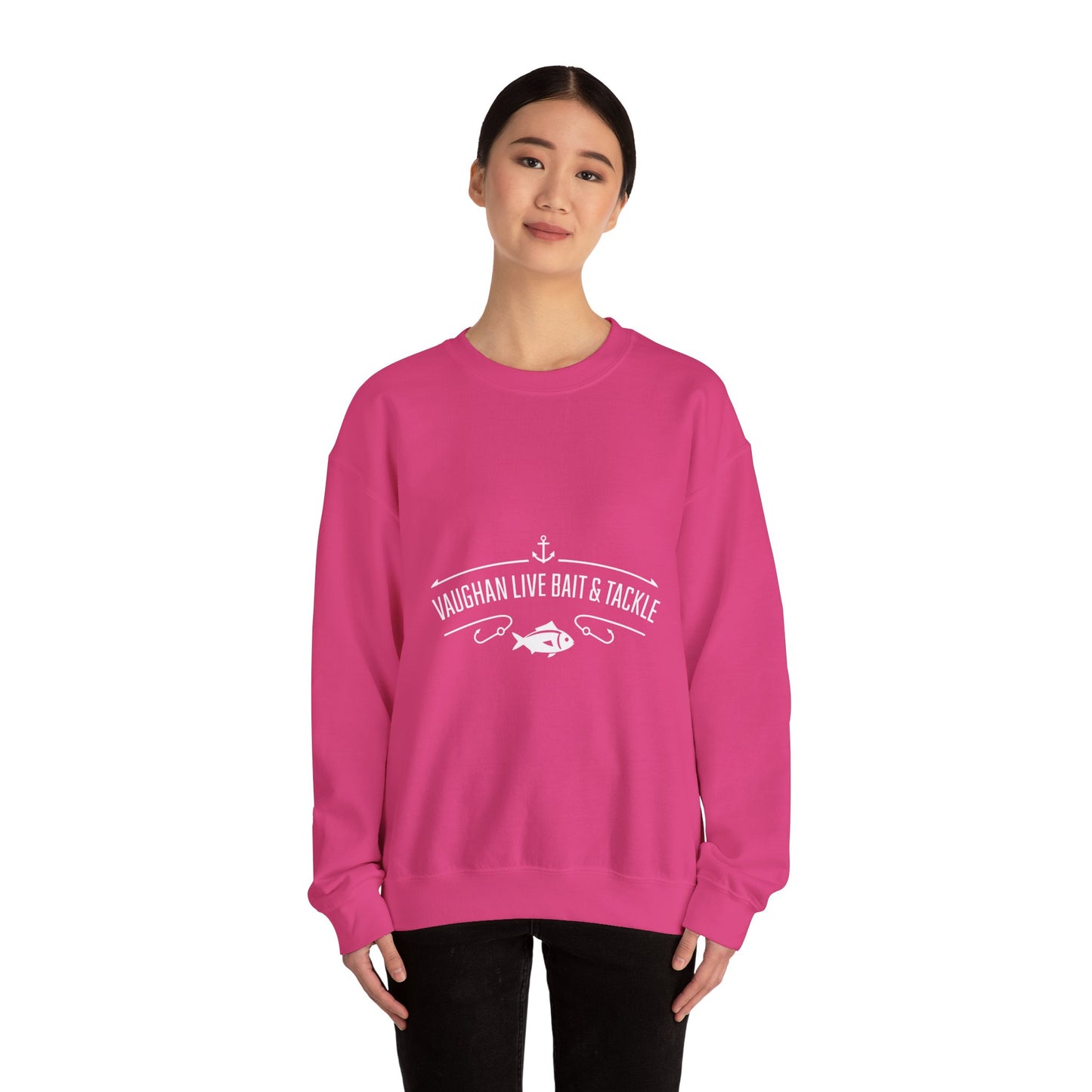 Bait & Tackle Crewneck Sweatshirt — "Vaughan Live Bait & Tackle" Fishing Pullover