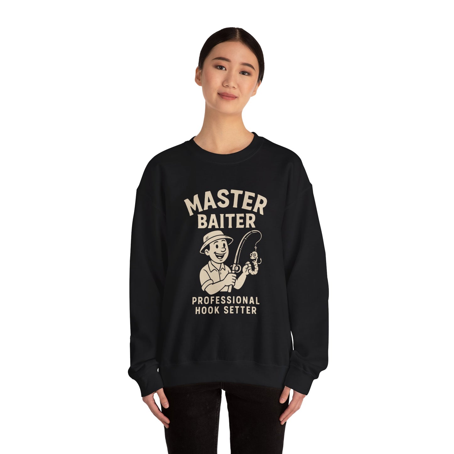 Master Baiter Crewneck Sweatshirt - Perfect Gift for Fishing Enthusiasts