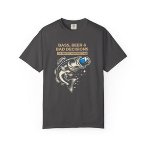 Bass, Beer & Bad Decisions Fishing T-Shirt — Weekend Angler Tee thumbnail 3