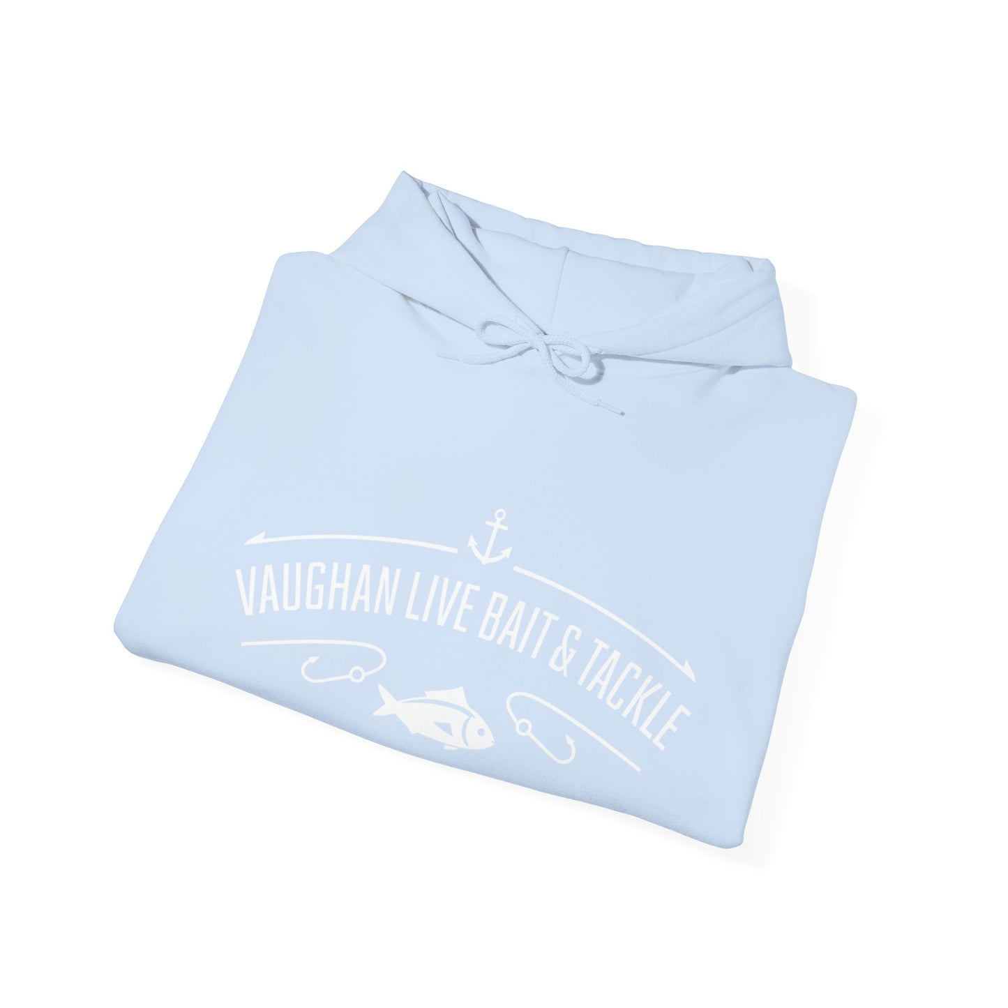 Fishing Hoodie — "Vaughan Live Bait & Tackle" Retro Angler Sweatshirt