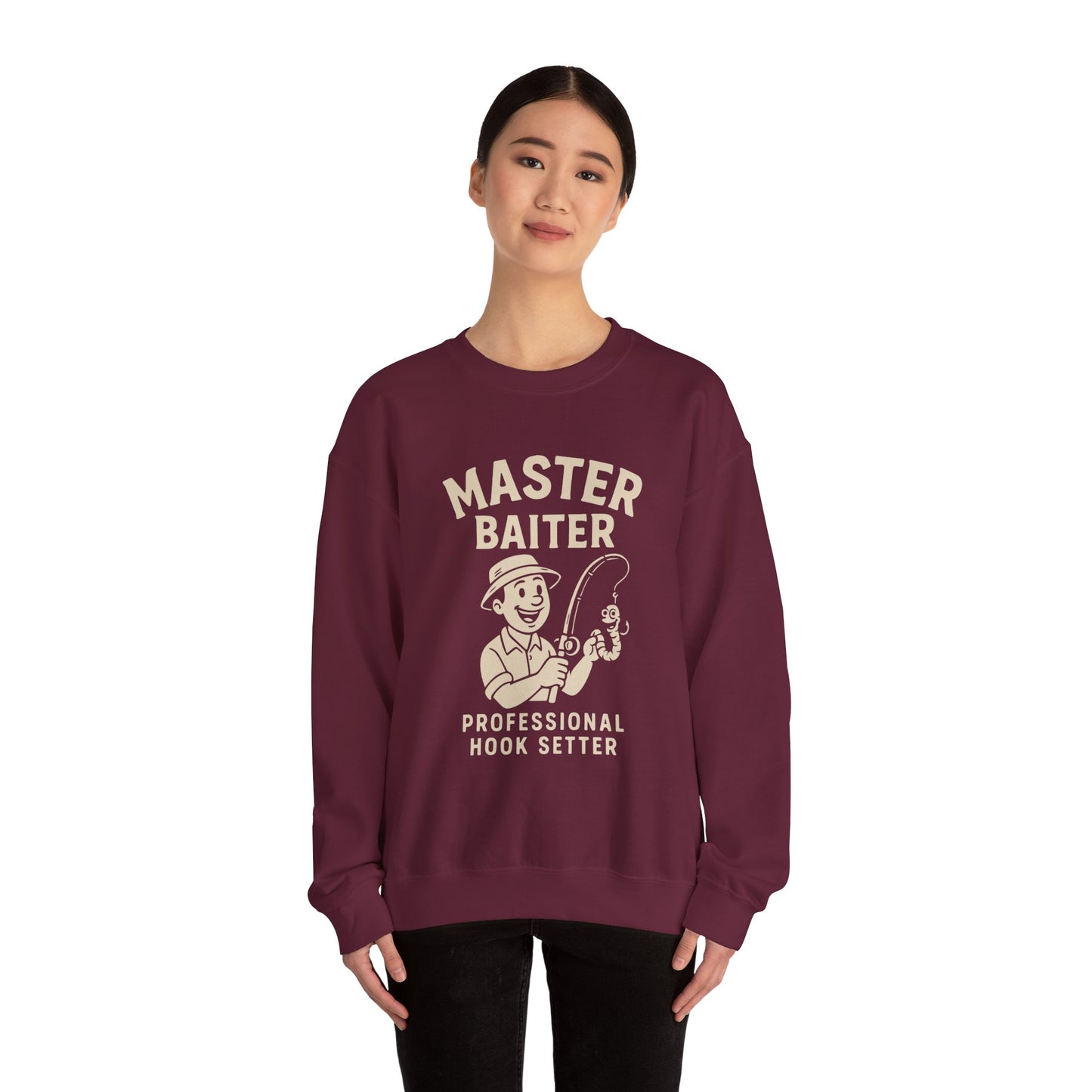 Master Baiter Crewneck Sweatshirt - Perfect Gift for Fishing Enthusiasts