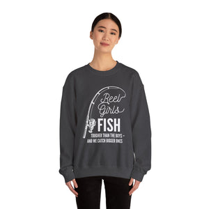 Fishing Sweatshirt — "Reel Girls Fish: Tougher Than the Boys" Crewneck for Women Anglers thumbnail 28