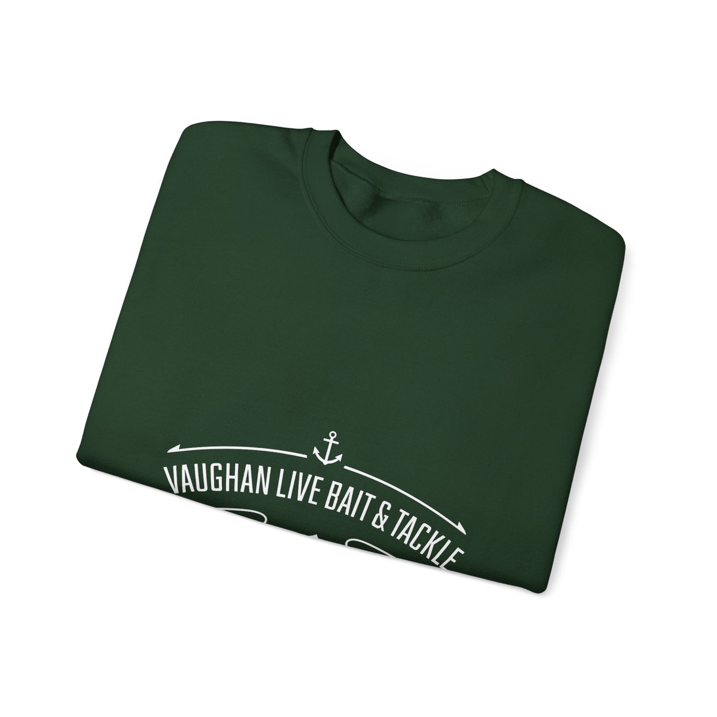 Bait & Tackle Crewneck Sweatshirt — "Vaughan Live Bait & Tackle" Fishing Pullover