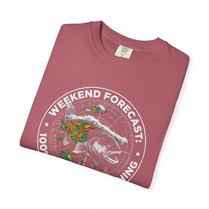 Fishing T-Shirt — "Weekend Forecast: 100% Chance of Fishing" Graphic Tee