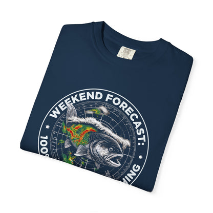 Fishing T-Shirt — "Weekend Forecast: 100% Chance of Fishing" Graphic Tee