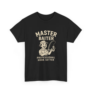 Master Baiter Fishing Tee - Unisex Heavy Cotton Shirt for Fishing Enthusiasts thumbnail 1