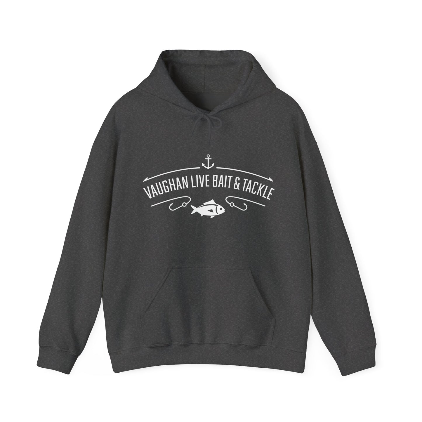 Fishing Hoodie — "Vaughan Live Bait & Tackle" Retro Angler Sweatshirt