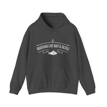 Fishing Hoodie — "Vaughan Live Bait & Tackle" Retro Angler Sweatshirt