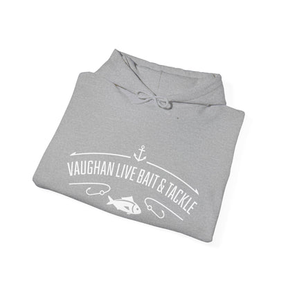 Fishing Hoodie — "Vaughan Live Bait & Tackle" Retro Angler Sweatshirt