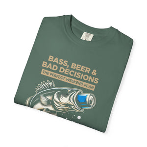 Bass, Beer & Bad Decisions Fishing T-Shirt — Weekend Angler Tee thumbnail 6