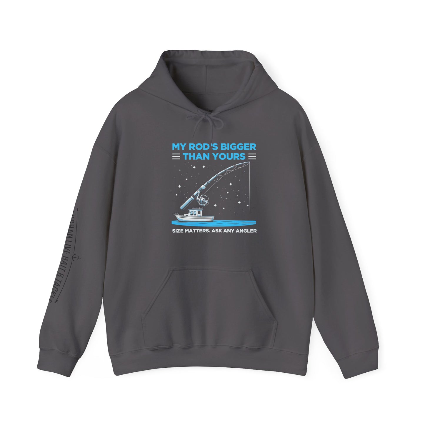Fishing Hoodie — “My Rod’s Bigger Than Yours” Graphic Sweatshirt