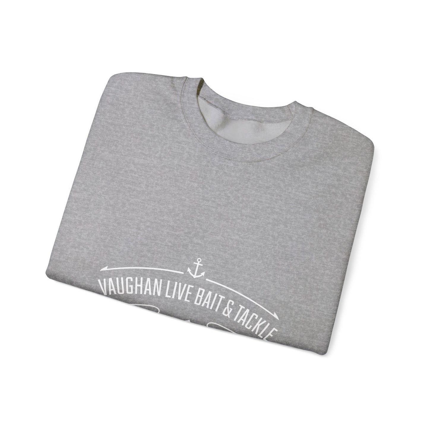 Bait & Tackle Crewneck Sweatshirt — "Vaughan Live Bait & Tackle" Fishing Pullover
