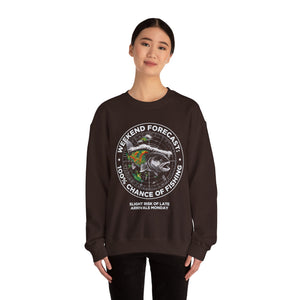 Fishing Crewneck Sweatshirt — “Weekend Forecast: 100% Chance of Fishing” Graphic thumbnail 13