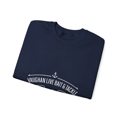 Bait & Tackle Crewneck Sweatshirt — "Vaughan Live Bait & Tackle" Fishing Pullover