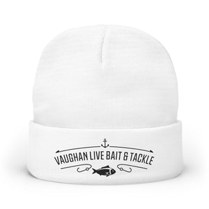 Embroidered 'Vaughan Live Bait & Tackle' Knit Beanie – Fishing Logo Winter Hat thumbnail 2