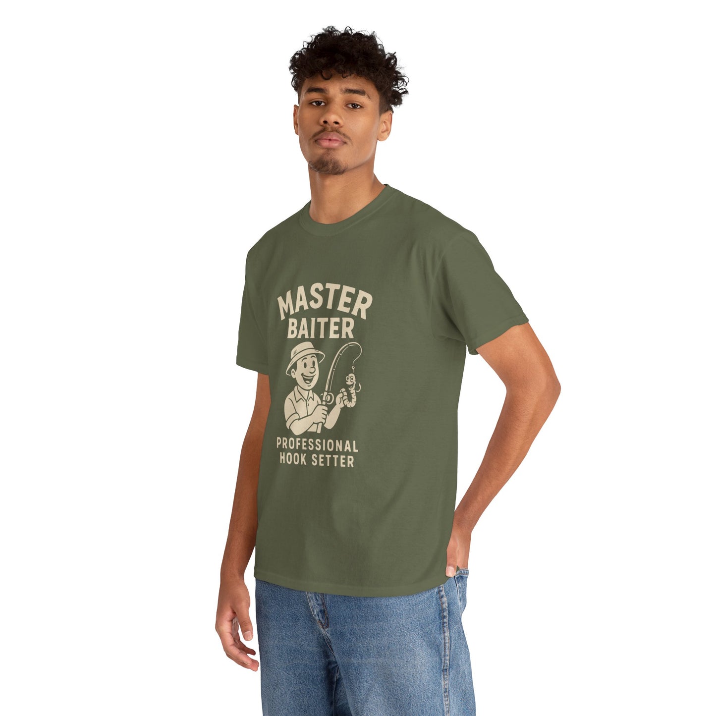 Master Baiter Fishing Tee - Unisex Heavy Cotton Shirt for Fishing Enthusiasts
