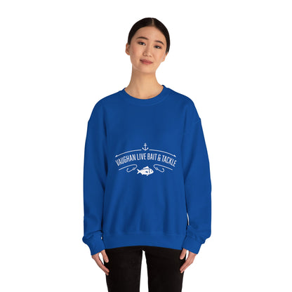 Bait & Tackle Crewneck Sweatshirt — "Vaughan Live Bait & Tackle" Fishing Pullover
