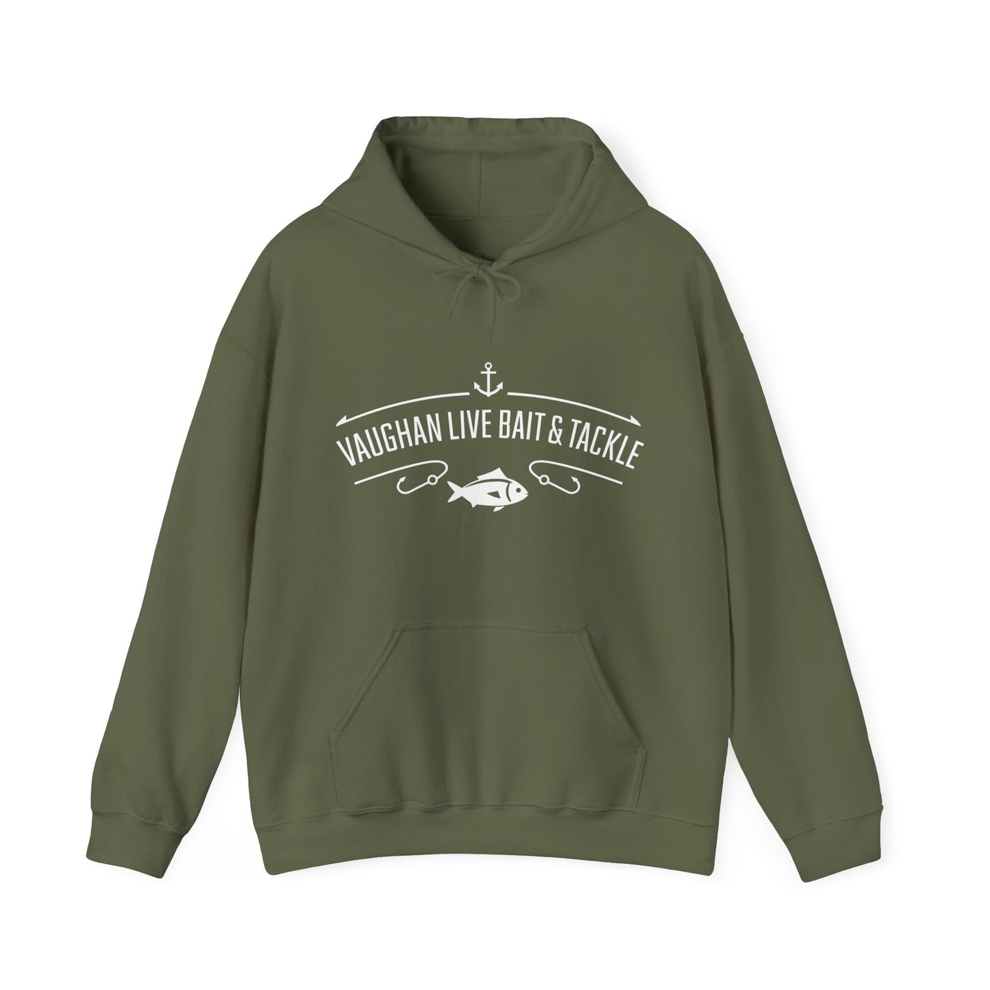 Fishing Hoodie — "Vaughan Live Bait & Tackle" Retro Angler Sweatshirt