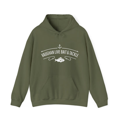 Fishing Hoodie — "Vaughan Live Bait & Tackle" Retro Angler Sweatshirt