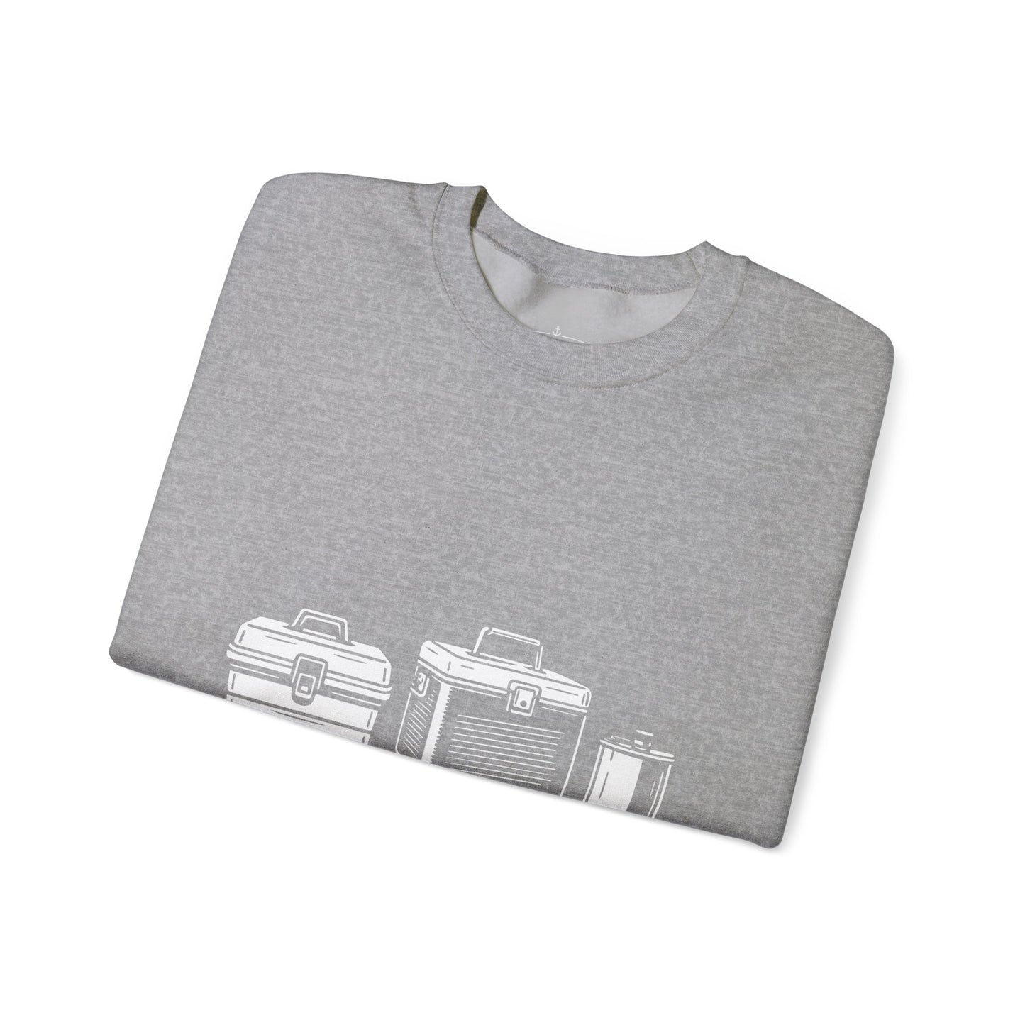 Fishing Crewneck Sweatshirt - "Worms, Weights & Whiskey" Weekend Essentials