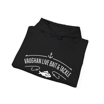 Fishing Hoodie — "Vaughan Live Bait & Tackle" Retro Angler Sweatshirt