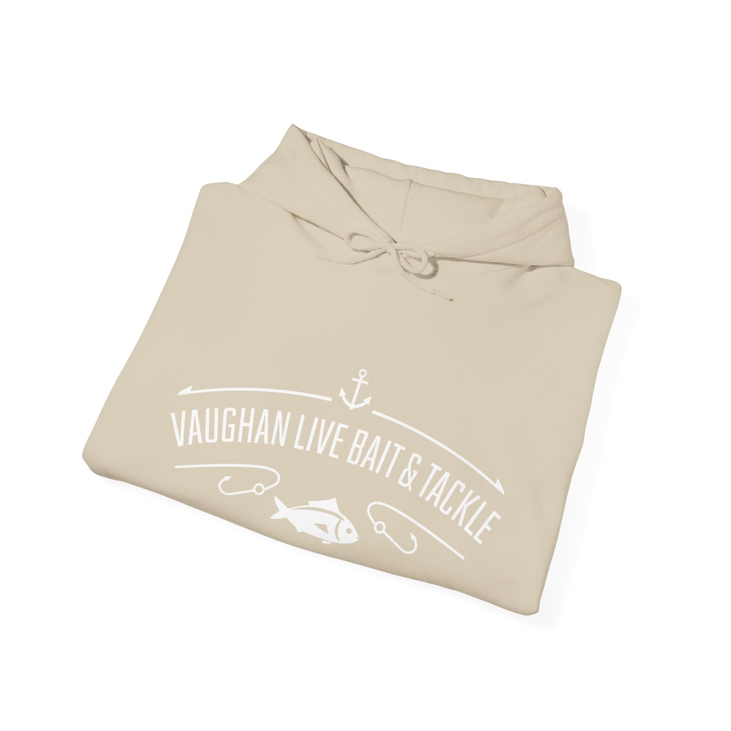Fishing Hoodie — "Vaughan Live Bait & Tackle" Retro Angler Sweatshirt