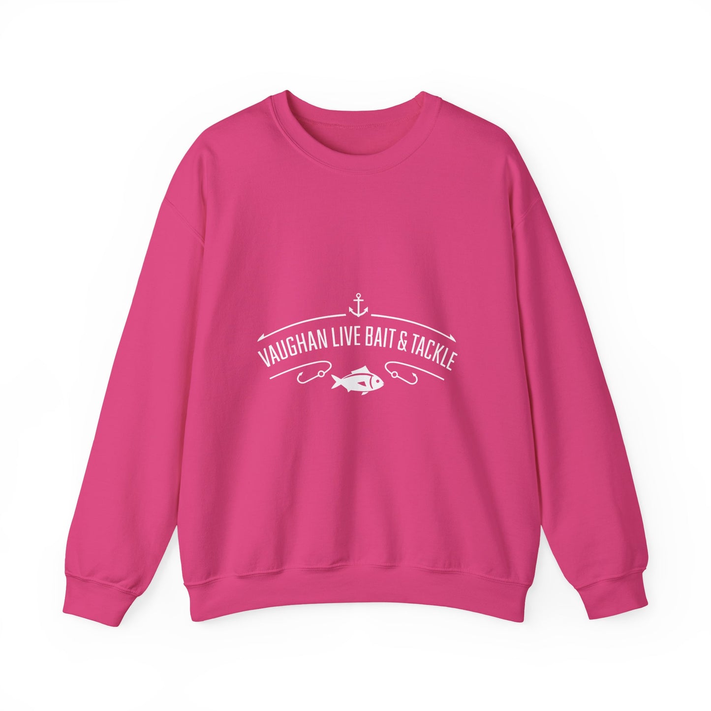 Bait & Tackle Crewneck Sweatshirt — "Vaughan Live Bait & Tackle" Fishing Pullover
