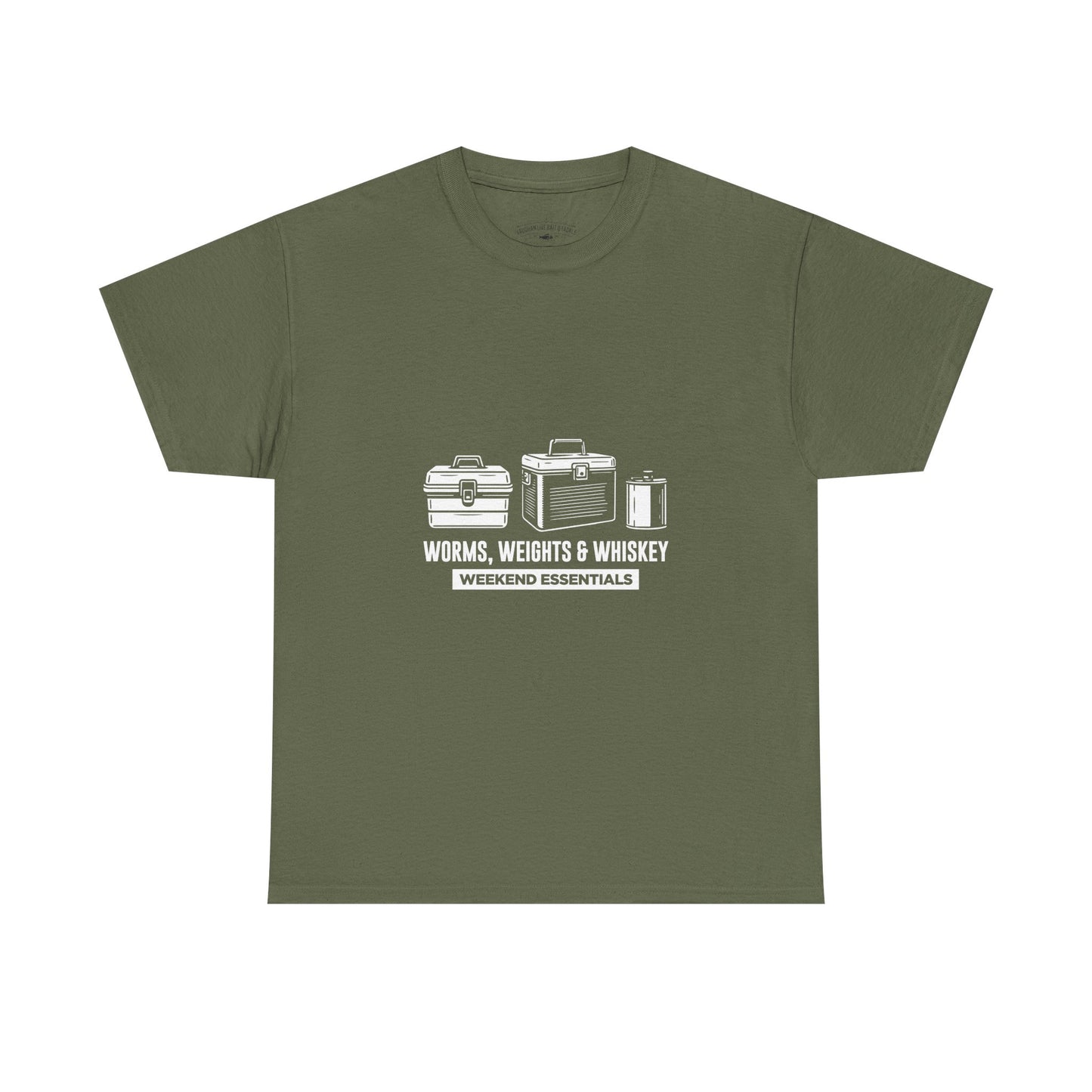 Fishing Weekend Essentials Tee - Worms, Weights & Whiskey