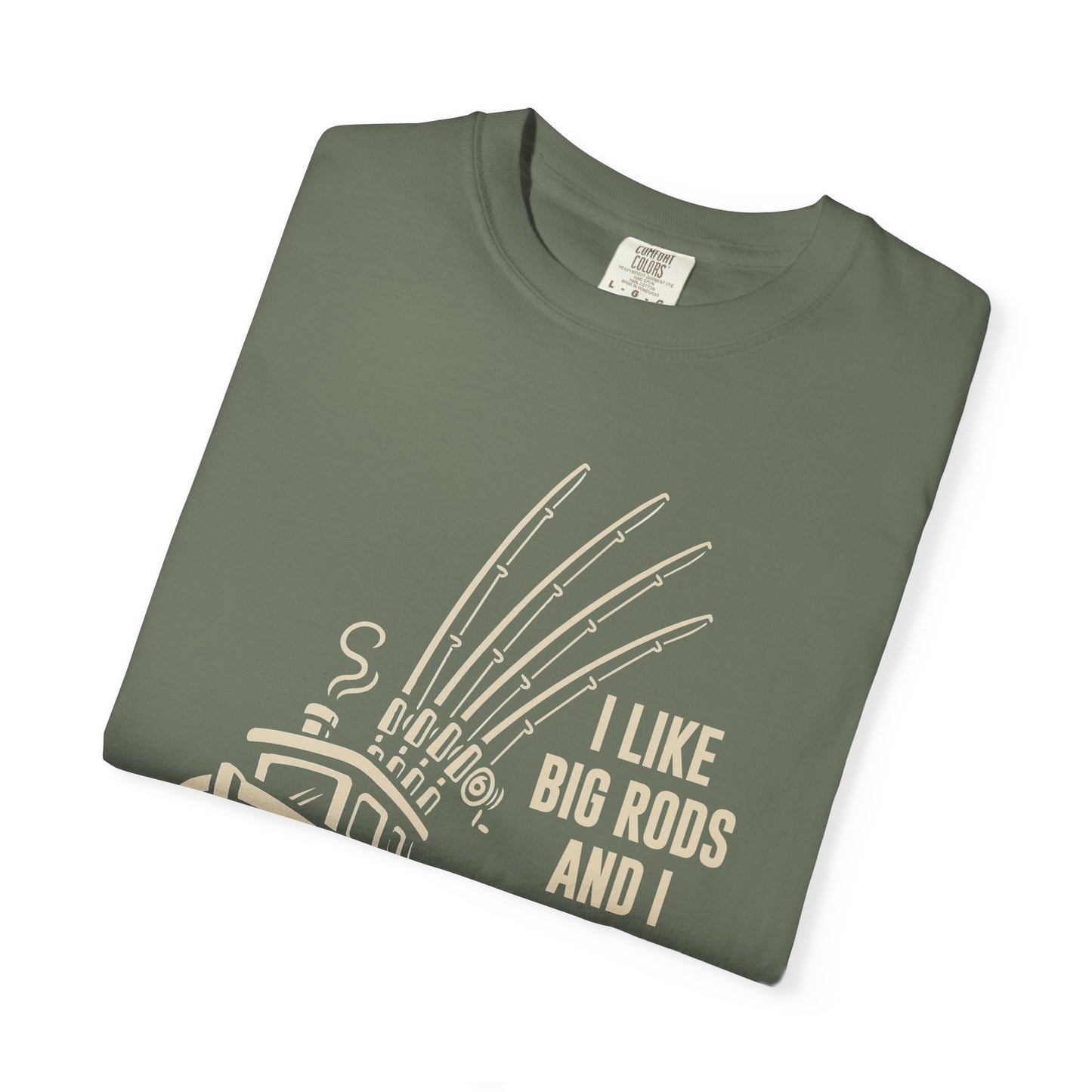 Fishing T-Shirt — "I Like Big Rods and I Cannot Lie" Graphic Tee for Anglers