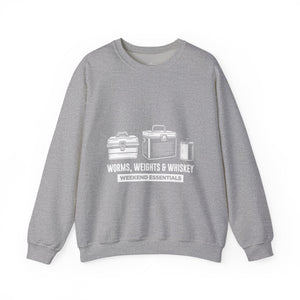 Fishing Crewneck Sweatshirt - "Worms, Weights & Whiskey" Weekend Essentials thumbnail 2