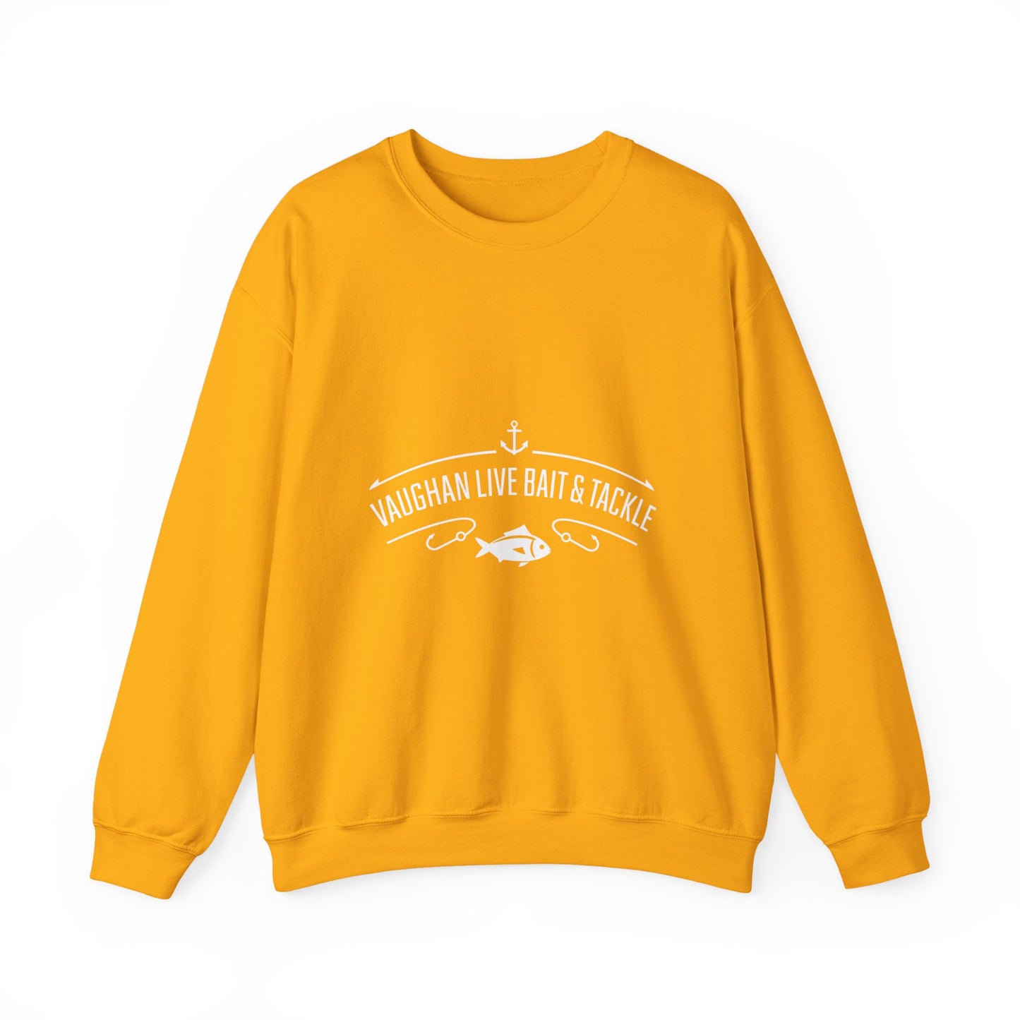 Bait & Tackle Crewneck Sweatshirt — "Vaughan Live Bait & Tackle" Fishing Pullover
