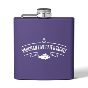 Fishing Flask — "Vaughan Live Bait & Tackle" 6oz Stainless Steel Hip Flask thumbnail 7