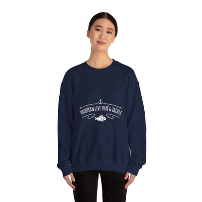 Bait & Tackle Crewneck Sweatshirt — "Vaughan Live Bait & Tackle" Fishing Pullover