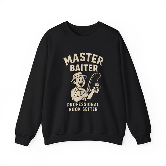 Master Baiter Crewneck Sweatshirt - Perfect Gift for Fishing Enthusiasts