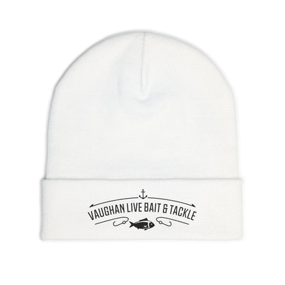 Embroidered 'Vaughan Live Bait & Tackle' Knit Beanie – Fishing Logo Winter Hat