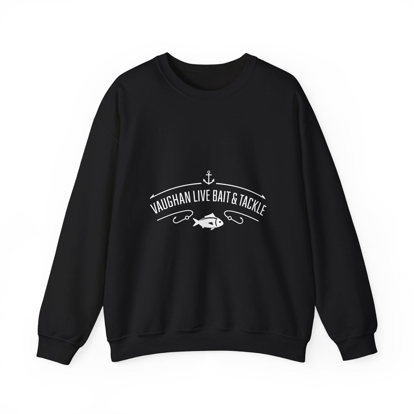 Bait & Tackle Crewneck Sweatshirt — "Vaughan Live Bait & Tackle" Fishing Pullover