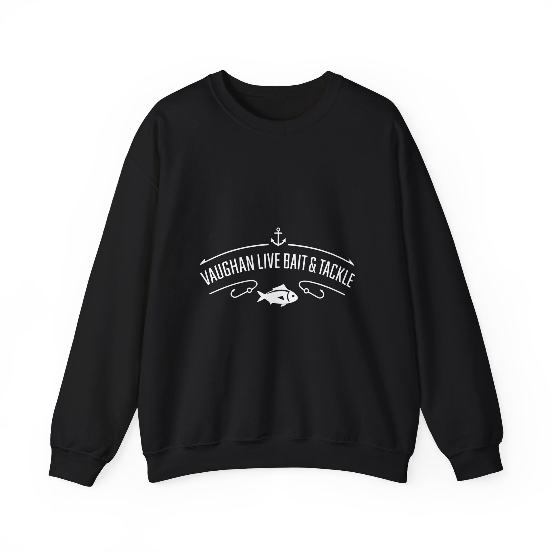 Bait & Tackle Crewneck Sweatshirt — "Vaughan Live Bait & Tackle" Fishing Pullover