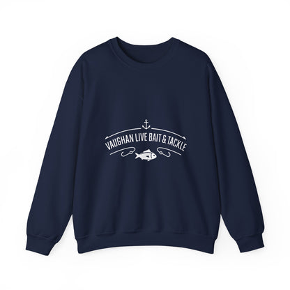 Bait & Tackle Crewneck Sweatshirt — "Vaughan Live Bait & Tackle" Fishing Pullover