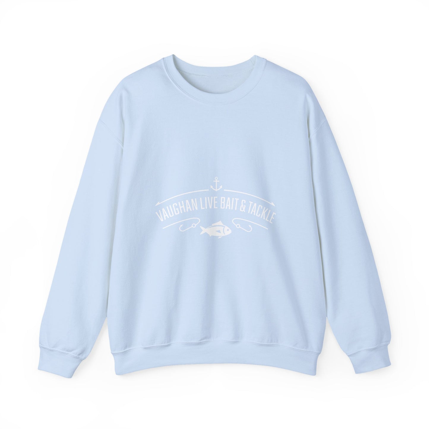 Bait & Tackle Crewneck Sweatshirt — "Vaughan Live Bait & Tackle" Fishing Pullover
