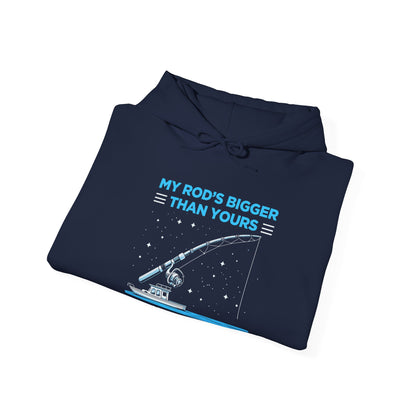 Fishing Hoodie — “My Rod’s Bigger Than Yours” Graphic Sweatshirt