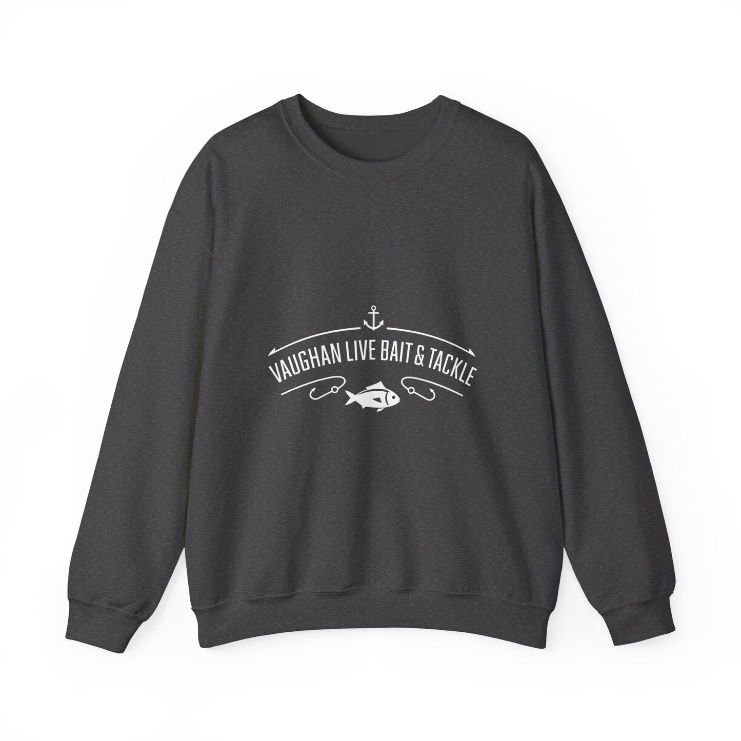 Bait & Tackle Crewneck Sweatshirt — "Vaughan Live Bait & Tackle" Fishing Pullover