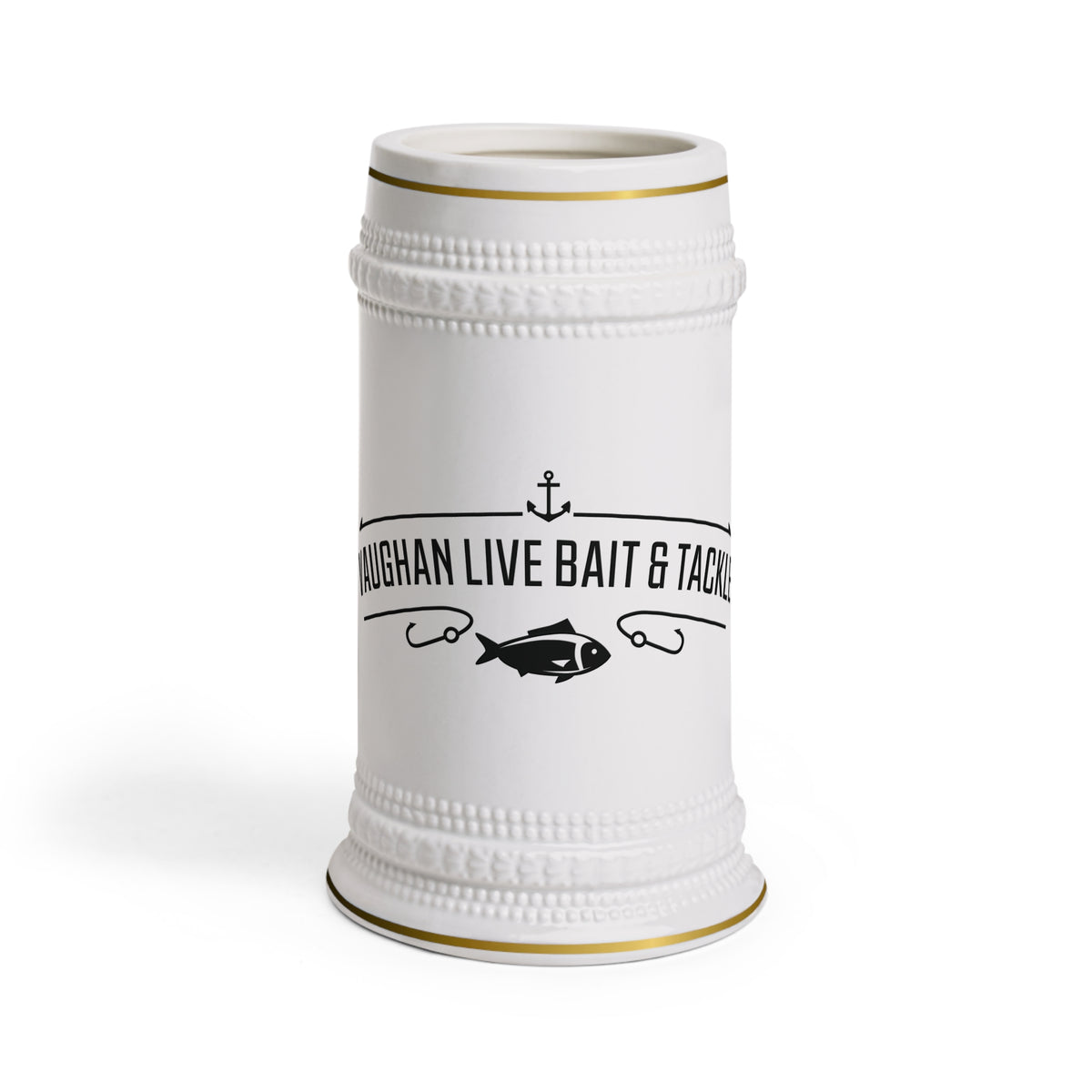 Fishing Bait & Tackle Stein Mug — Vintage Angler Beer Stein