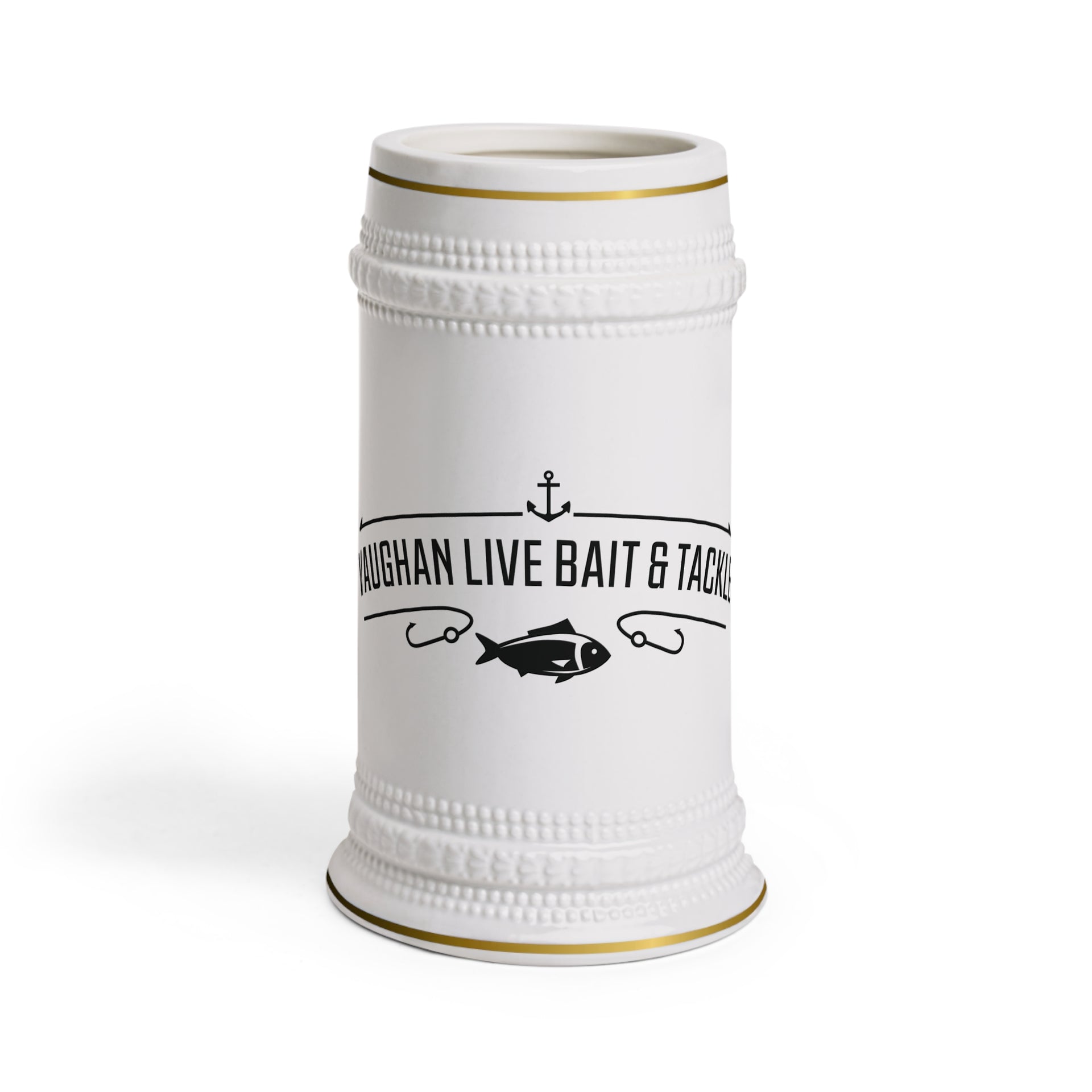 Fishing Bait & Tackle Stein Mug — Vintage Angler Beer Stein