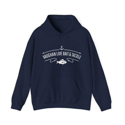 Fishing Hoodie — "Vaughan Live Bait & Tackle" Retro Angler Sweatshirt
