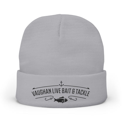 Embroidered 'Vaughan Live Bait & Tackle' Knit Beanie – Fishing Logo Winter Hat